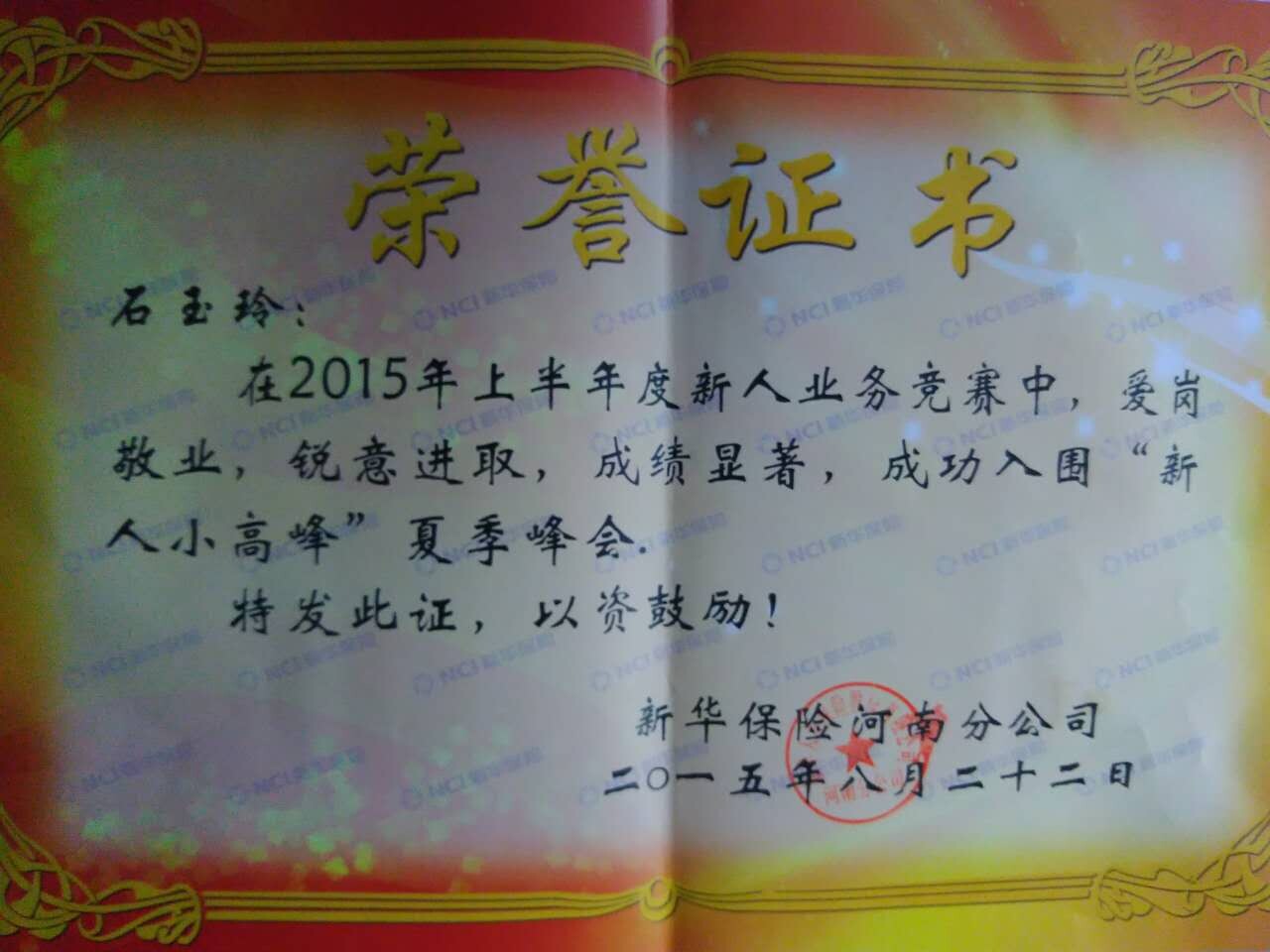 石玉玲【介绍_荣誉_风采】_濮阳保险网