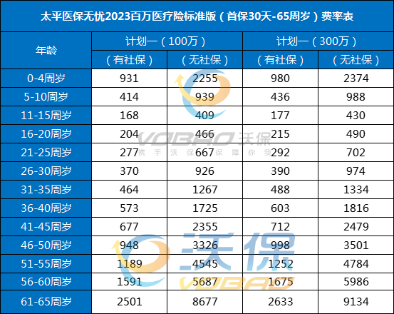 中国太平百万医疗险价格表，太平保险的百万医疗险是什么