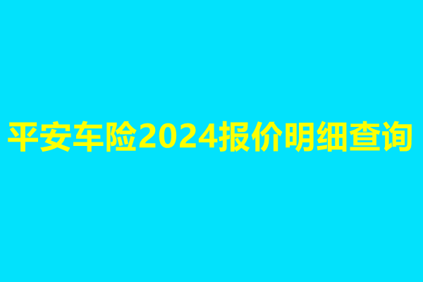 平安车险2024报价明细查询，附详细车险报价单