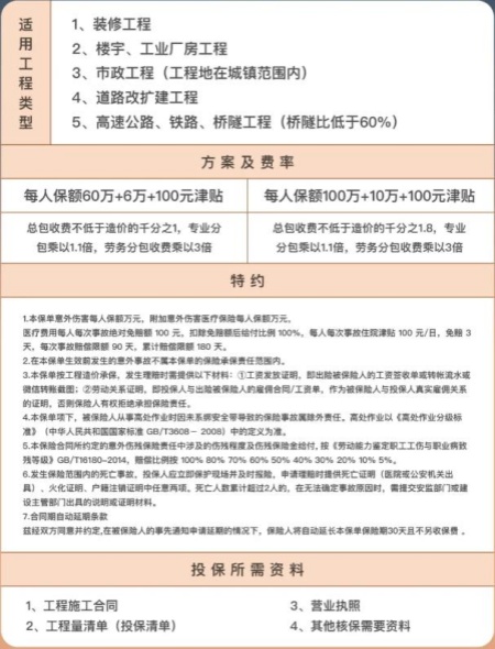 施工团体险一般多少钱？建筑工地团体意外险价格测算表