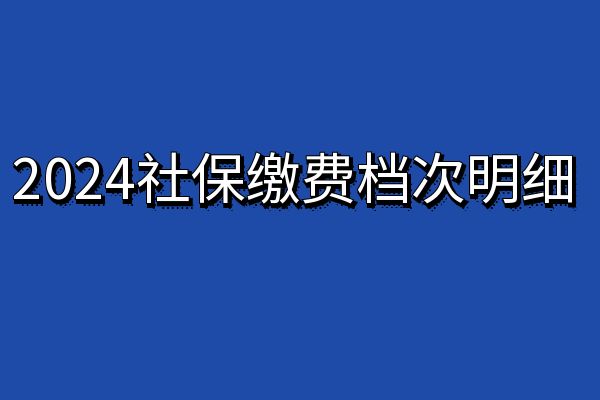 2024社保缴费价格表，2024社保缴费档次明细