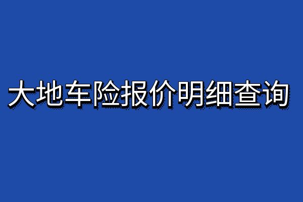 大地车险2024报价明细查询，大地车险报价明细查询