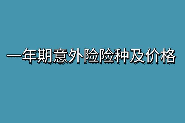 一年期意外险是什么意思？一年期意外险险种及价格表