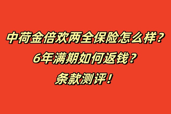 中荷金倍欢两全保险怎么样？6年满期如何返钱？条款测评！