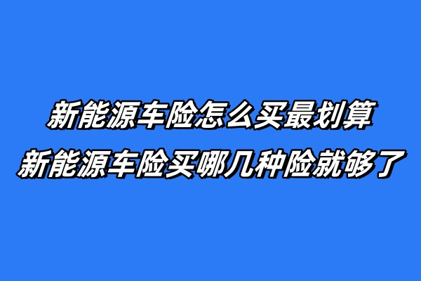 新能源车险怎么买最划算，新能源车险买哪几种险就够了