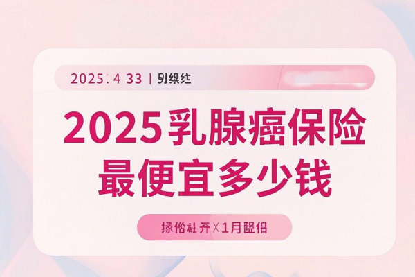 乳腺癌复发险最低多少钱？2025乳腺癌保险便宜的多少钱一年？