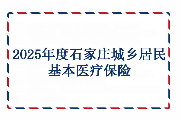 2025年度石家庄城乡居民基本医疗保险开始缴费,缴费标准+缴费渠道