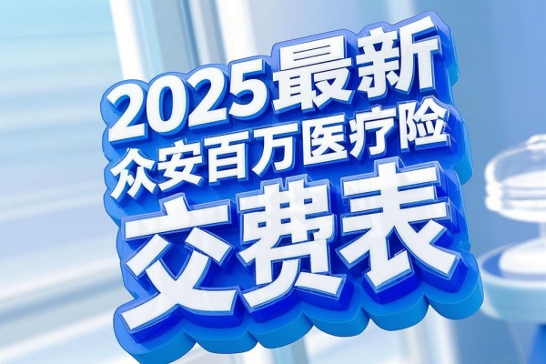 2025最新众安百万医疗险各年龄交费表，2025众安百万医疗险多少钱